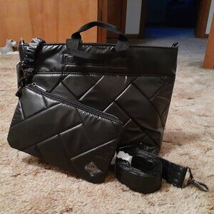NWT LUG TENOR 2-PIECE CROSSBODY SET  ~ METALLIC BLACK